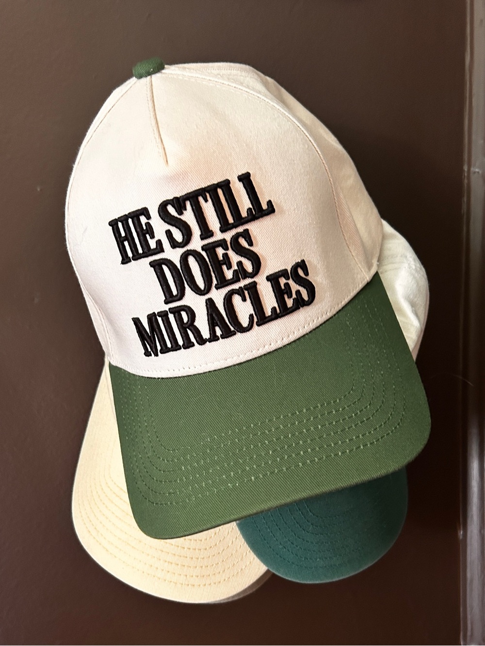 Embroidered 'He Still Does Miracles' Two-Tone Baseball Cap